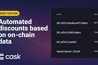 Introducing: Automated discount triggers based on on-chain data for web3