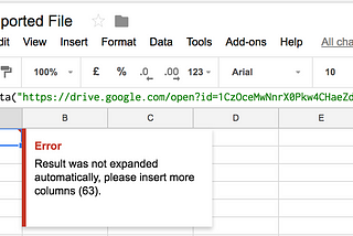 Importing CSV from Google Drive to Google Sheets