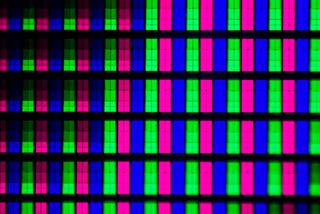 Pink, green, and blue rectangles repeating in rows