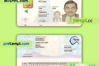 Guatemala identity card PSD download template