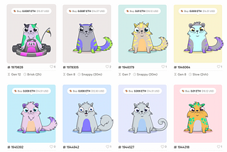 List of Cryptokitties, a popular NFT