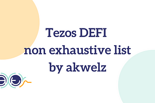 Defi Project on Tezos you should know — Jan 2022