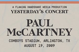 Paul McCartney in Concert Dallas 2009