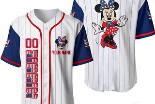 Personalized Minnie Mouse July 4th Us American Flag Red White Blue Disney Unisex Holiday Outfits…