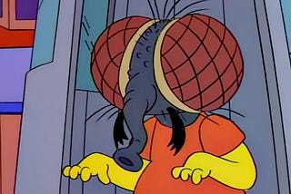 Bart Simpson with but with a fly head