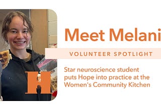 Star neuroscience student puts Hope into practice at the Women’s Community Kitchen
