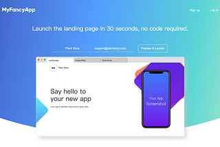 Build app landing page in 30 seconds