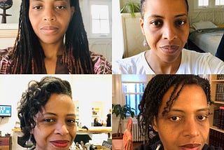 Lori L. Tharps showing off different natural hairstyles