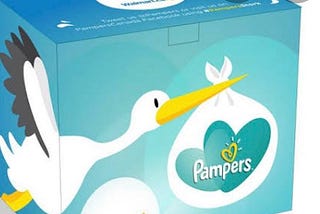 Pampers – A peach, NOT a stork!