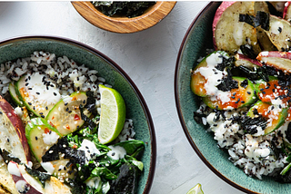 日式地瓜散壽司 Japanese Yam Sushi Bowls with Sesame Spinach & Citrus Aioli