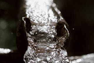 gutter with rain water