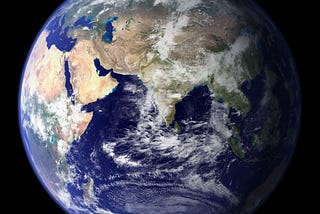 Planet earth in space: view of the Middle East, India and South-East Asia