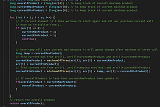 Find Maximum Product Sub Array In Array