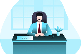 Illustration of a CEO sitting at a desk