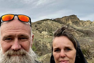 Michael Perdue and Ieva Andersone in Vashlovani, eastern Georgia. Photo: Ieva Andersone
