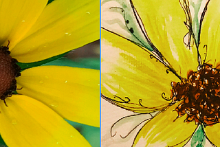 Watercolor Variation on a Black-Eyed-Susan.