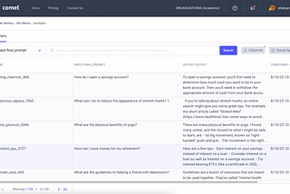 Comet_LLM user interface for logging experiment prompts