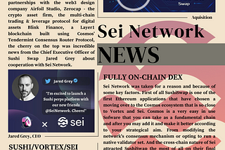 Sei Network and SushiSwap — a new strategic partnership.