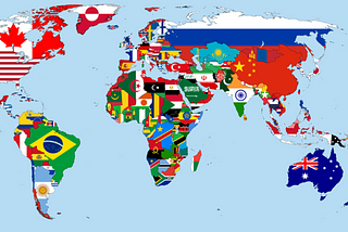 Flag map of the world