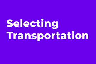 Selecting Transportation Assets in Toonit