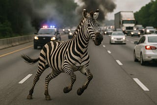 Zebra, a Striped Fugitive on the Run!