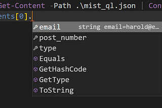 Code Completion in Vs Code for JSON Objects in PowerShell