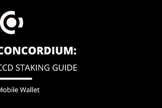 Concordium — How to stake your $CCD tokens with Myrmidon Staking