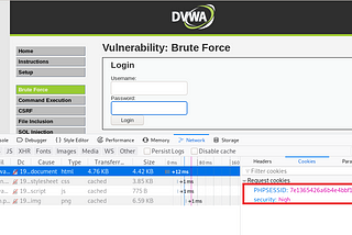 Password attack with Hydra on DVWA