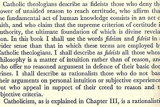 Fideism, reason and… —the gap that is always there