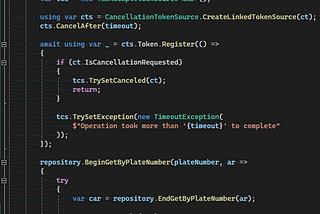 .NET — TaskCompletitionSource and CancellationTokenSource