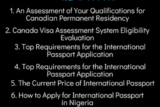 Qualification And Assessment Tests, Flight, Passport Costs For Nigerians Seeking Permanent…
