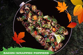 #Campsgiving Around the Campfire- Bacon-Wrapped Jalapeño Poppers and Veggie Skewers