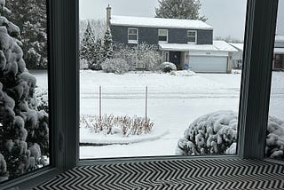 house with snow