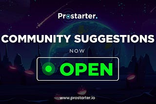 Community Suggestions Now Open