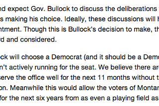 What Montanans Are Saying About Governor Steve Bullock’s Interim Senator Appointment