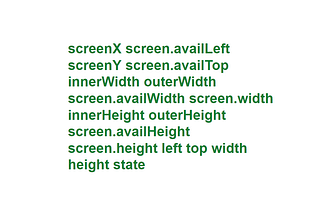 Position of the browser window on the screen