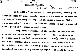 Claude Shannon’s “Creative Thinking” Speech: A Genius Reveals How To Be Creative