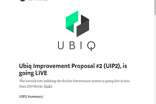 A simple guide on voting for UIP2 using Escher governance.