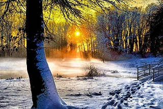 Winter Sunset, Belgium
