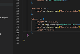 Configuração do logging.php em Projetos Laravel