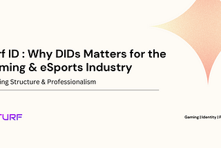 Turf ID: Why DIDs Matter for the Gaming & eSports Industry
