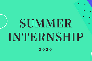 Summer internship 2020