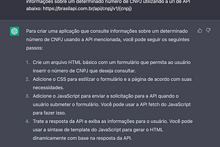 Usando ChatGPT para criar página de consulta de CNPJ em poucos minutos