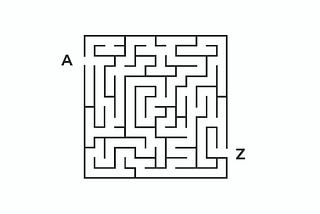 Picture of a maze. Get from A to Z