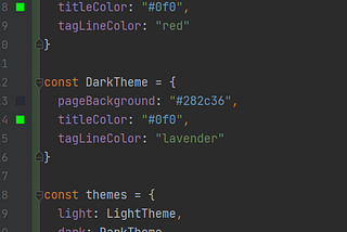 Create light dark theme html css js in react