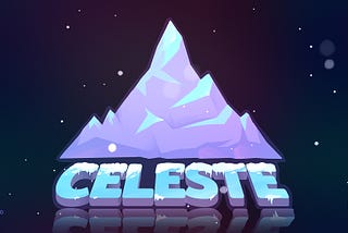 Celeste the video game main screen image of a mountain