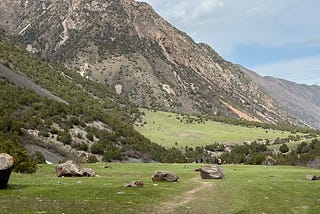 Hiking in the Alamedin gorge