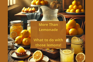 More than lemonade. What to do with those lemons.