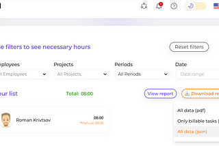 Common format for time tracking. First steps