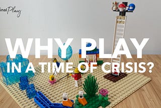 This image shows a LEGO® Serious Play® representation of three benefits of play including wellbeing, safety and innovation.